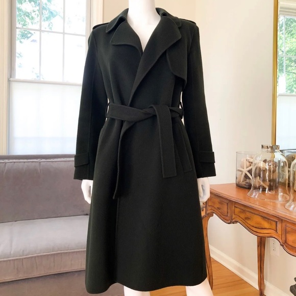 theory wool blend oaklane double face belted coat